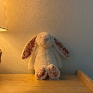 Jellycat White Bunny with Floral Ears